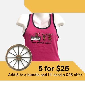 Lazy One Ribbed Tank Top with Moose Print